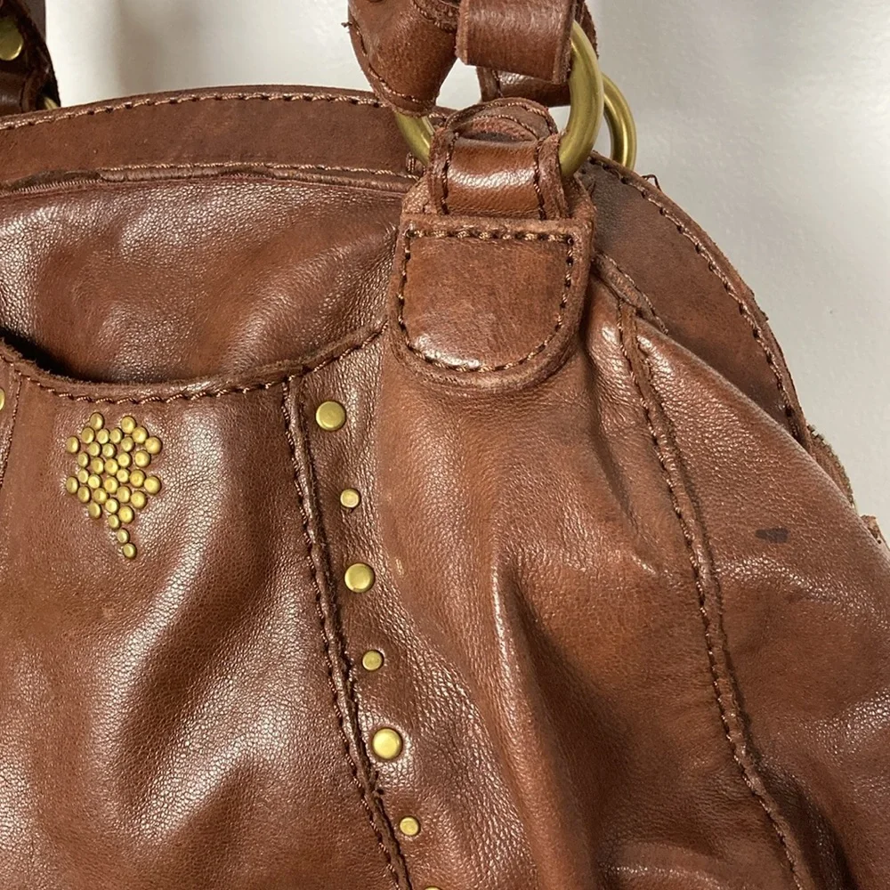 Lucky Brand Brown Lamb Leather Satchel Bag